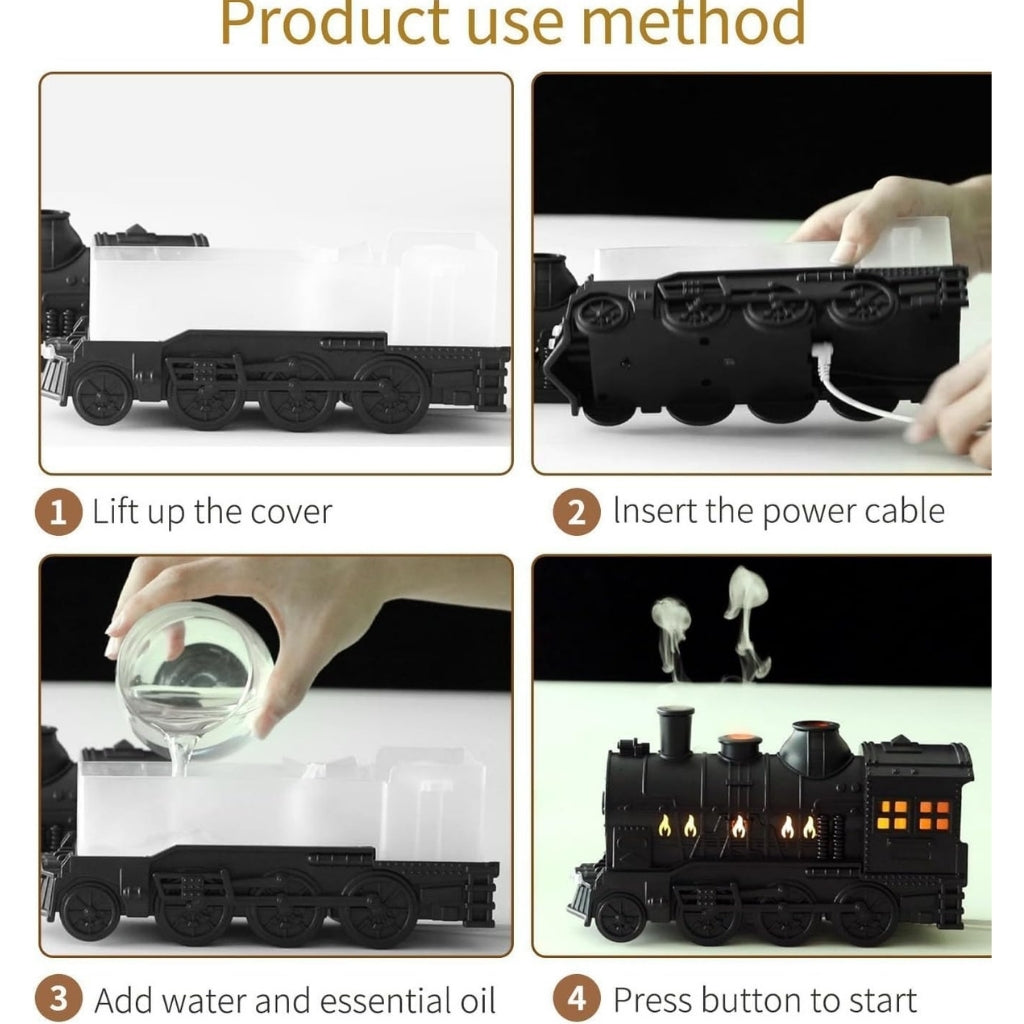 Steam Train Aroma Diffuser & Cool Mist Humidifier | Essential Oil Diffuser with LED Lights