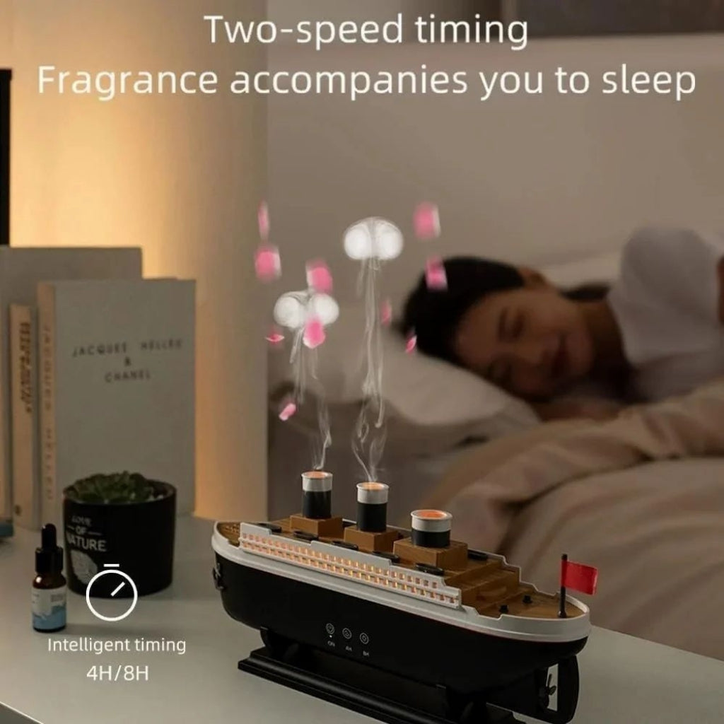 Titanic Ship Aroma Diffuser/Cool Mist Humidifier | LED Essential Oil Diffuser for Home & Office