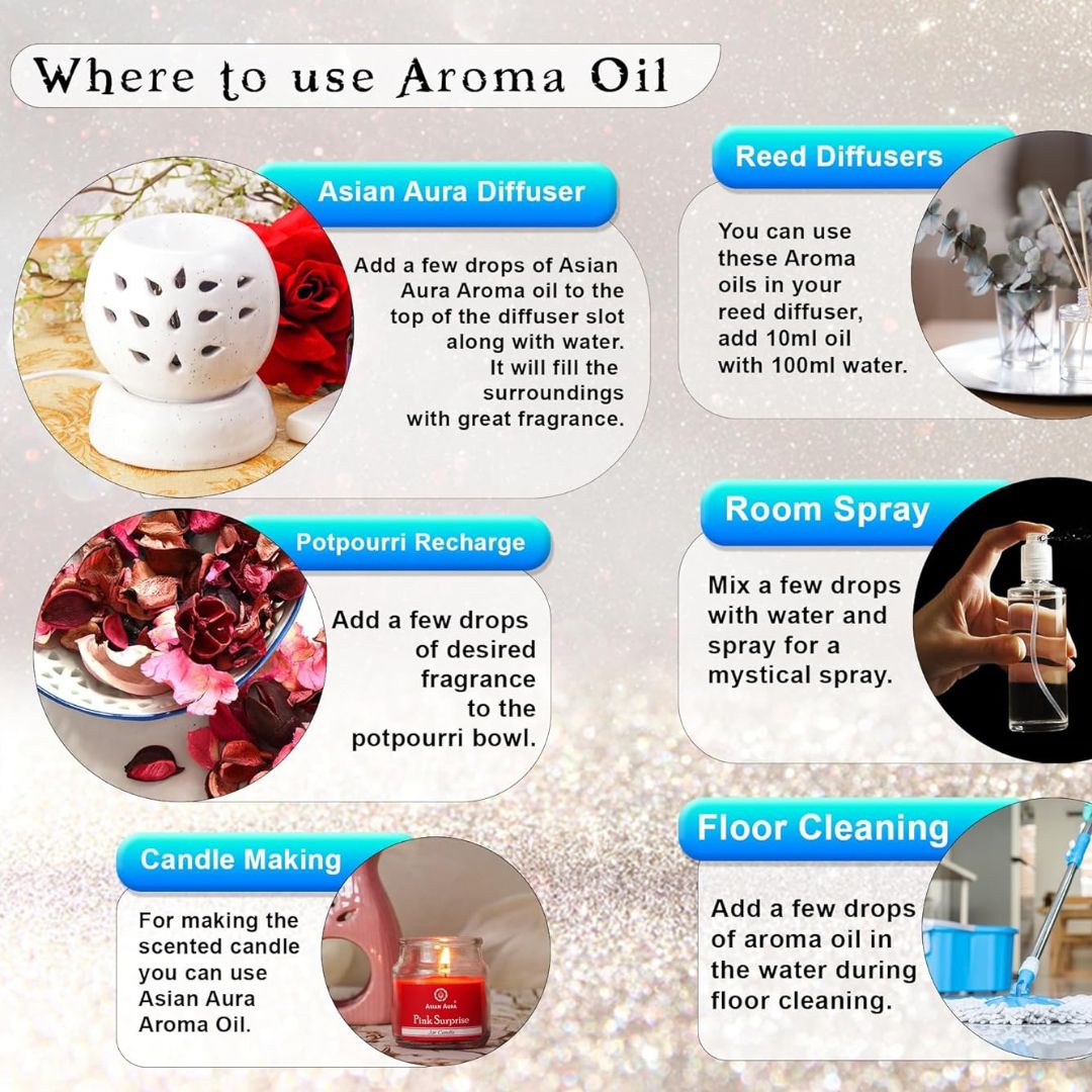 Premium Aroma Oil Set of 6 – Essential Oils for Diffuser