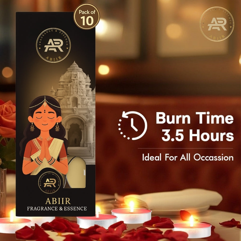 Romantic Rose Tealight Candles – Pack of 10