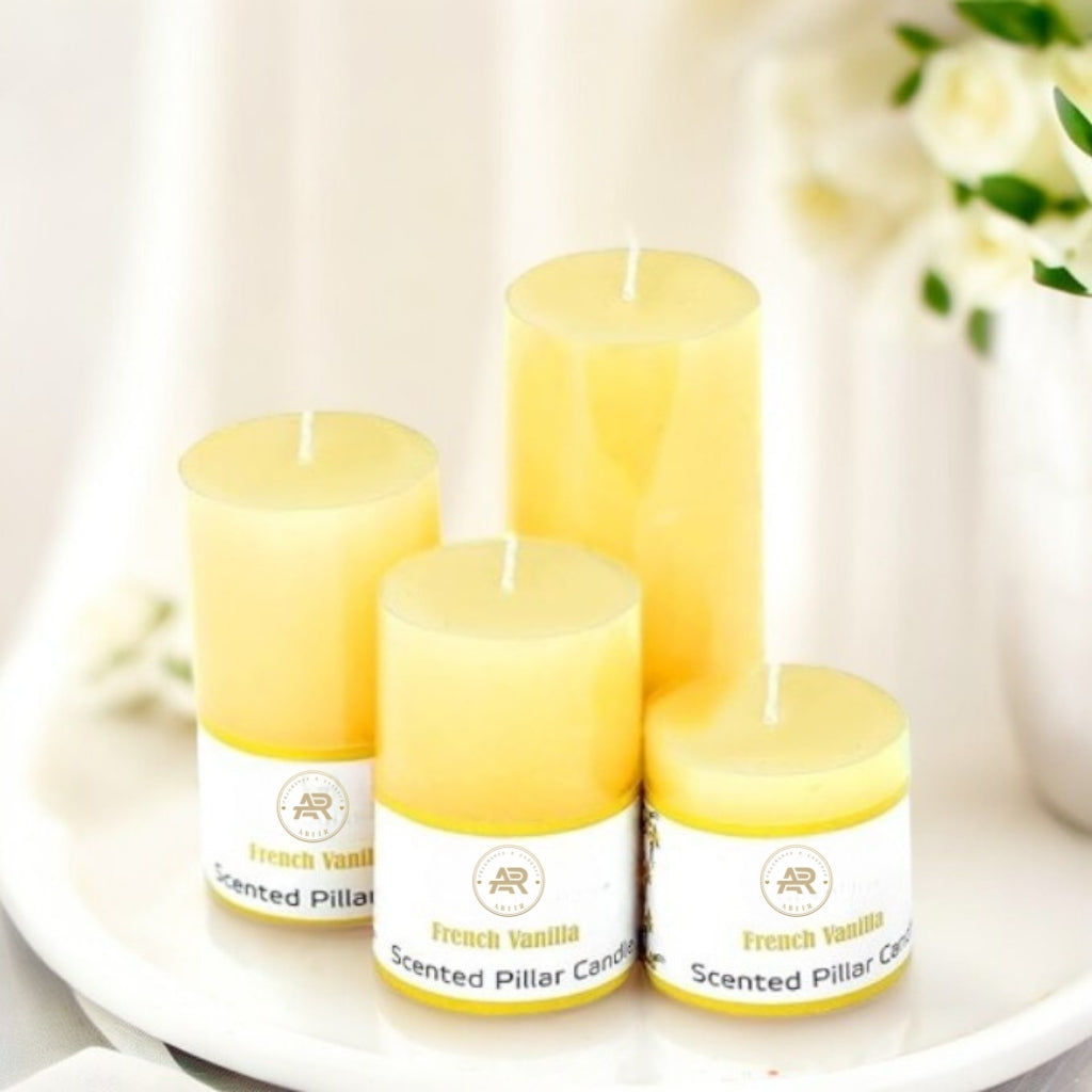 Fresh Lime Scented Pillar Candle – Set of 4