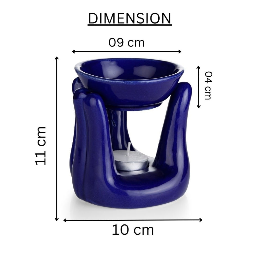 Ceramic Hand-Shaped Aroma Diffuser with Candle Holder