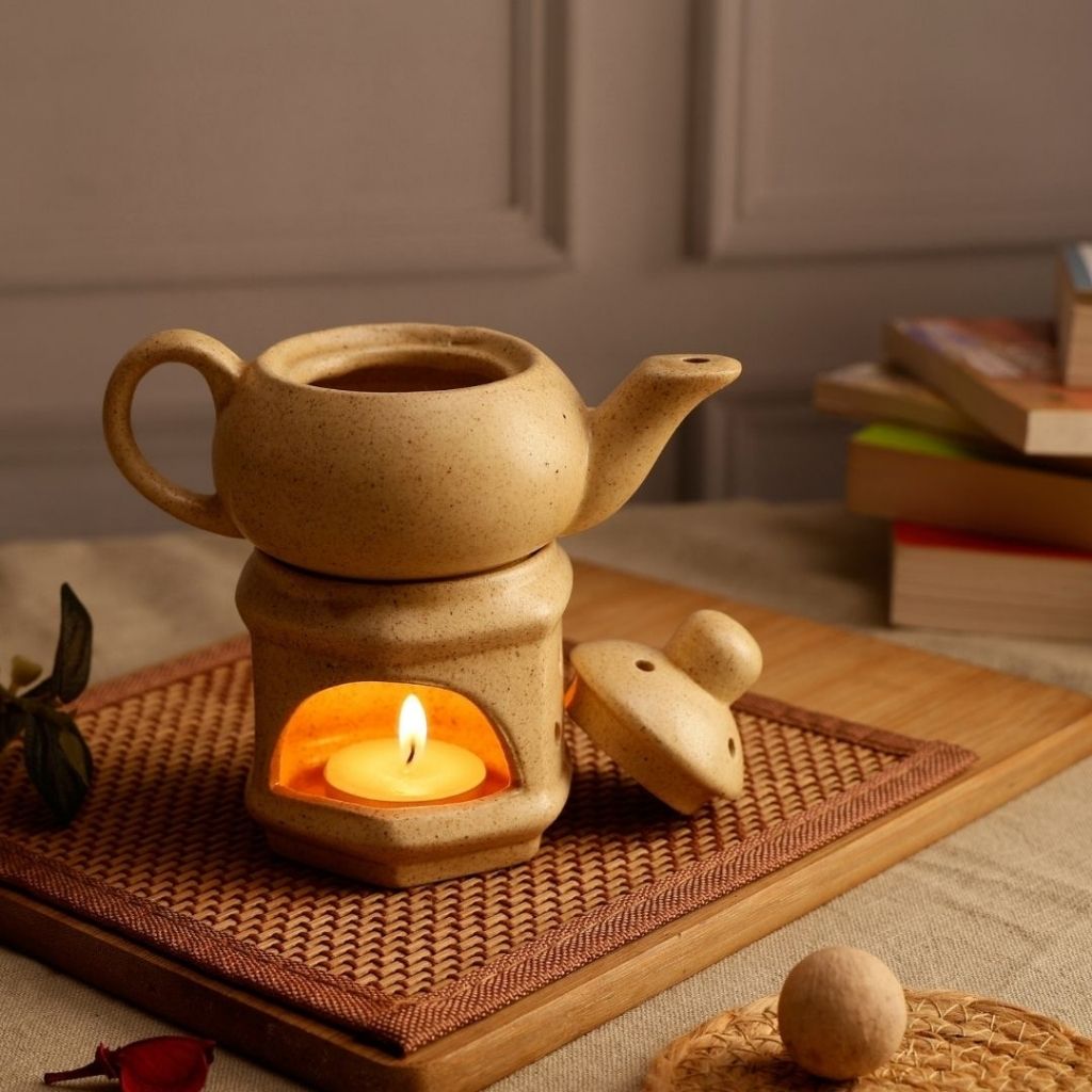 Ceramic Teapot Aroma Diffuser & Essential Oil Burner