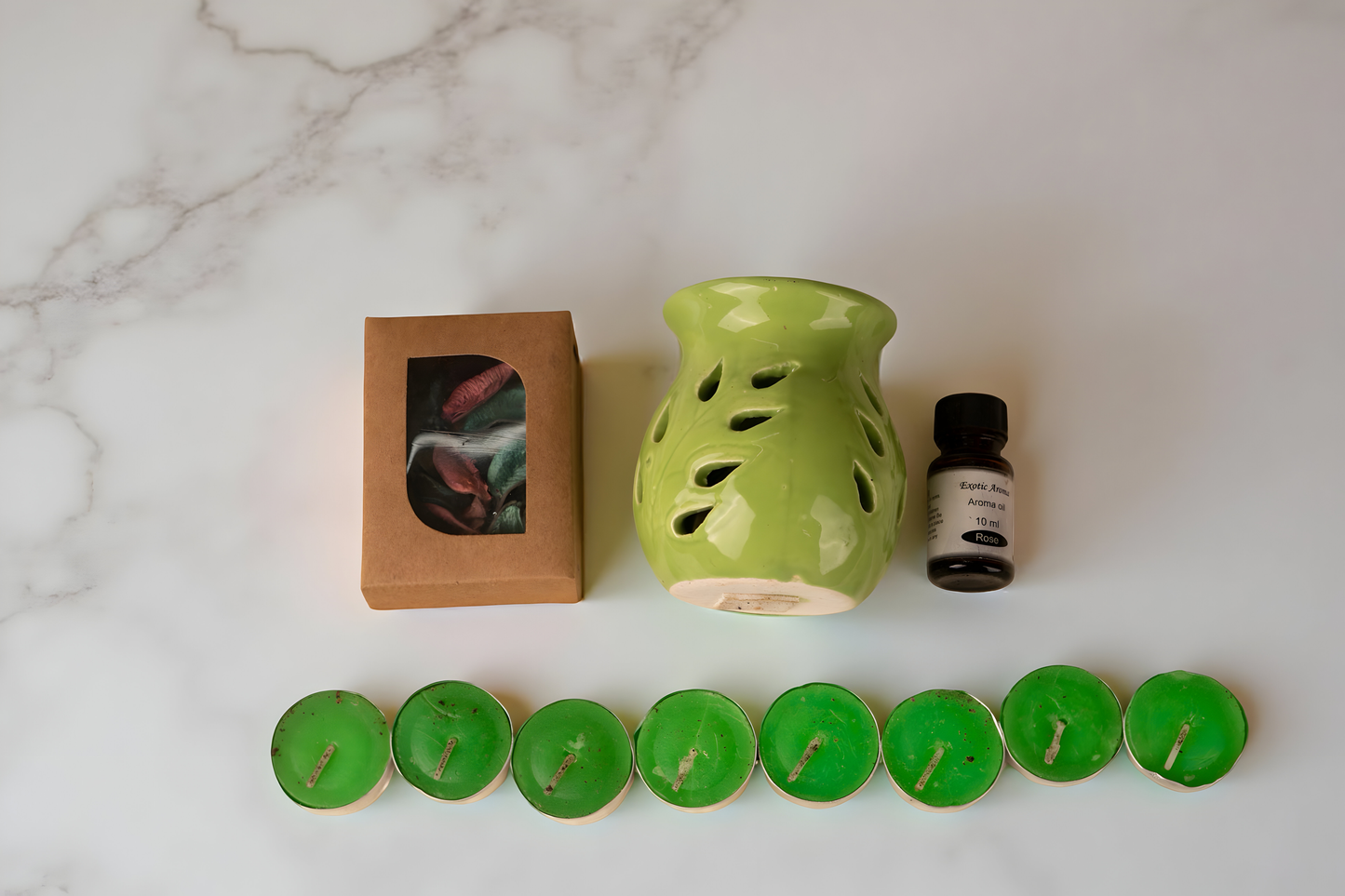 Ceramic Aroma Diffuser Set with Tealights & Oil