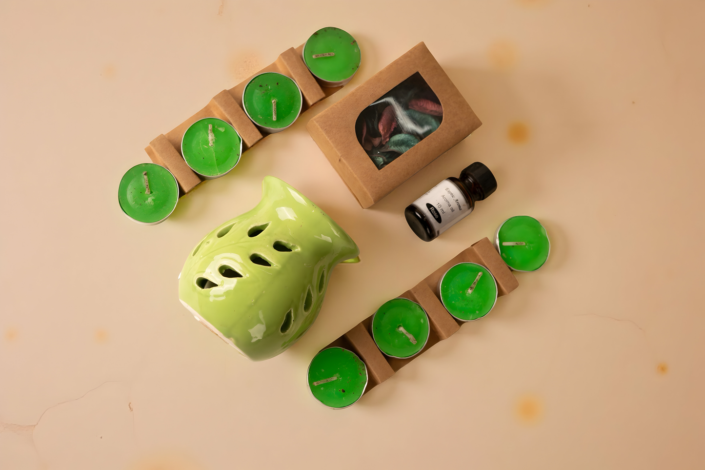 Ceramic Aroma Diffuser Set with Tealights & Oil