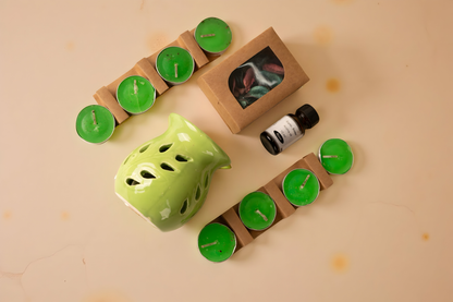 Ceramic Aroma Diffuser Set with Tealights & Oil