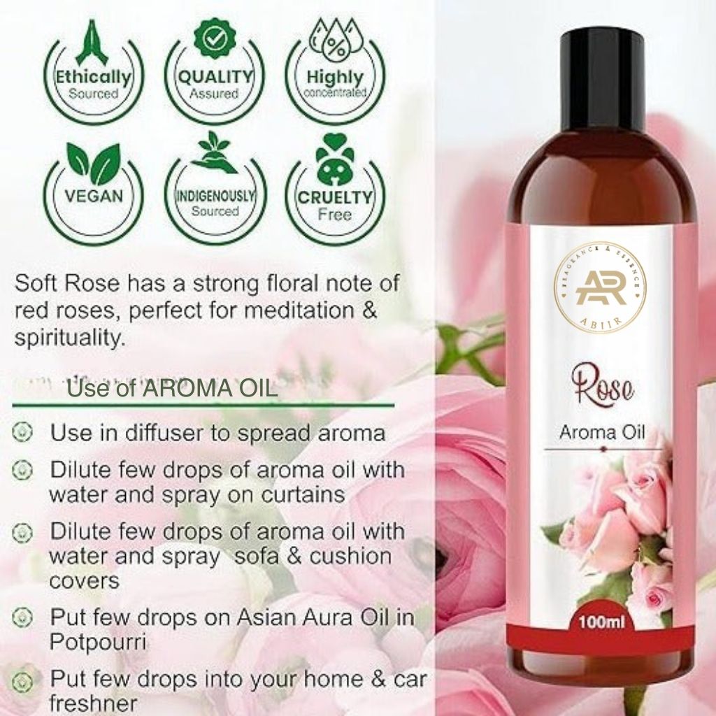 Rose Aroma Oil 100ml – Essential Oil for Diffuser & Humidifier