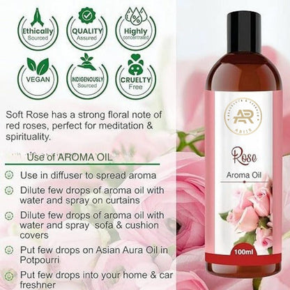 Rose Aroma Oil 100ml – Essential Oil for Diffuser & Humidifier