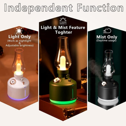 Vintage Lamp Aroma Diffuser/Cool Mist Humidifier | Essential Oil Diffuser with LED Night Light