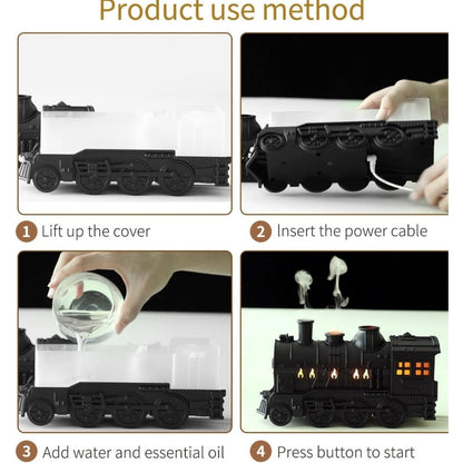 Steam Train Aroma Diffuser & Cool Mist Humidifier | Essential Oil Diffuser with LED Lights