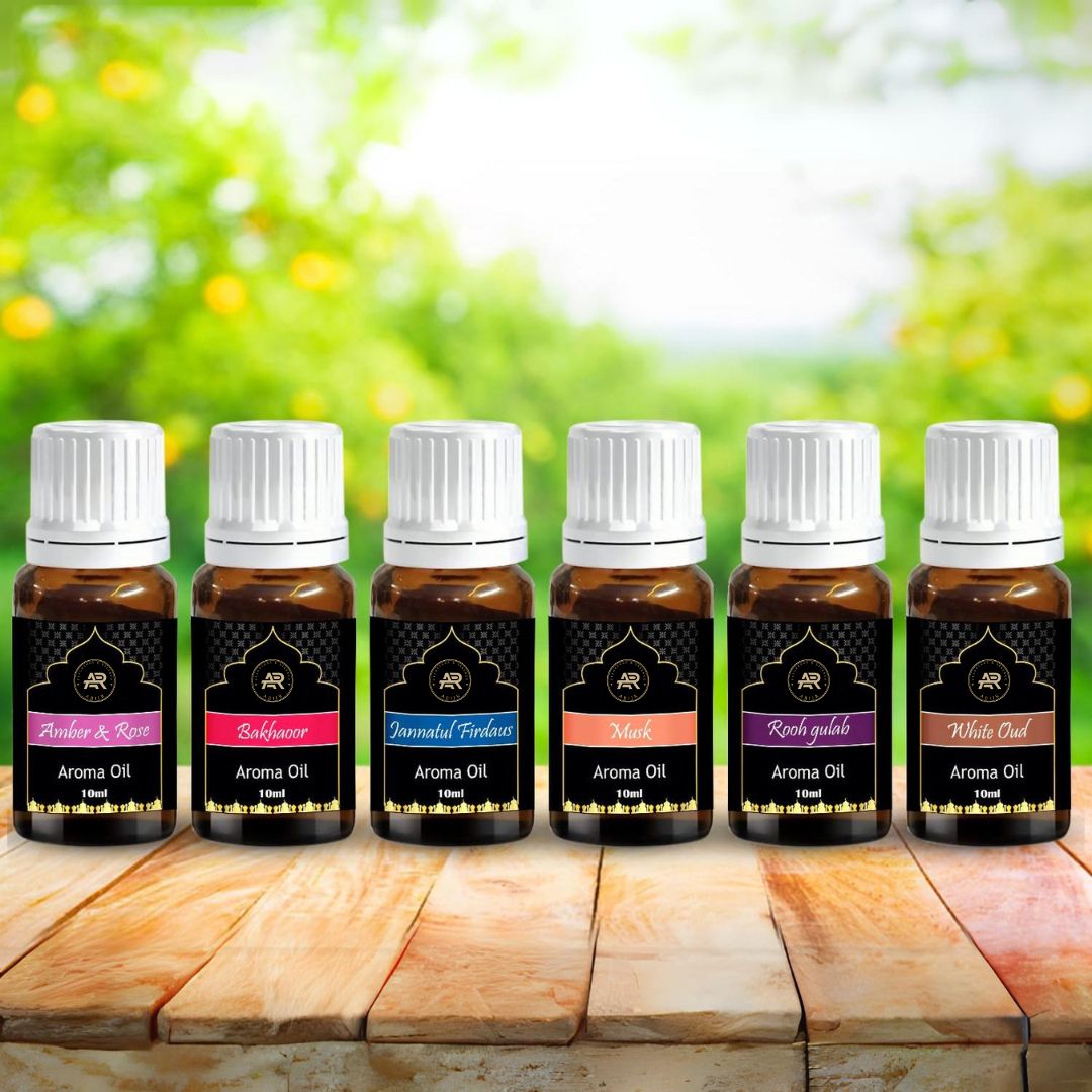 Premium Attar Aroma Oil Set of 6 – Essential Oils for Diffuser