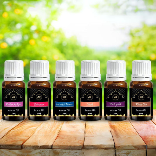 Premium Attar Aroma Oil Set of 6 – Essential Oils for Diffuser