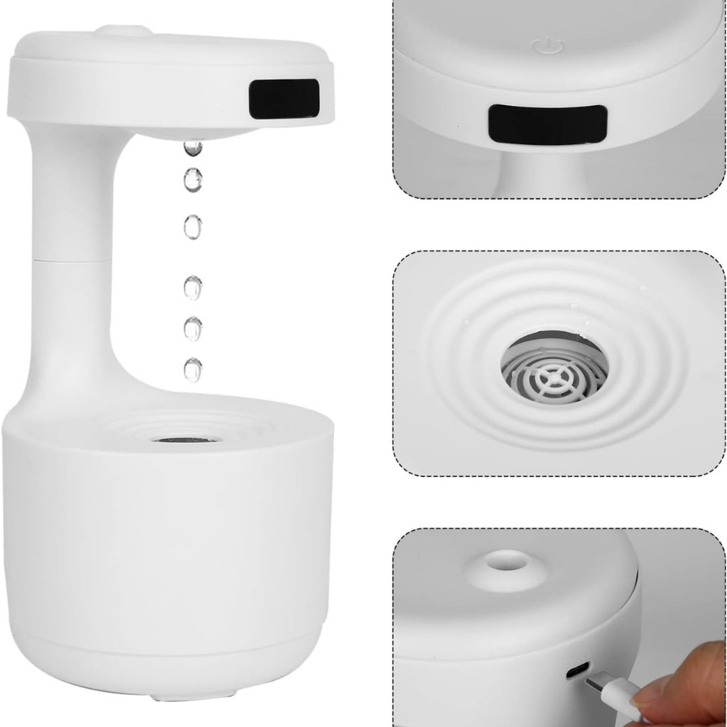 LED Digital Clock Aroma Diffuser/Cool Mist Humidifier | Essential Oil Diffuser with Water Drop Effect