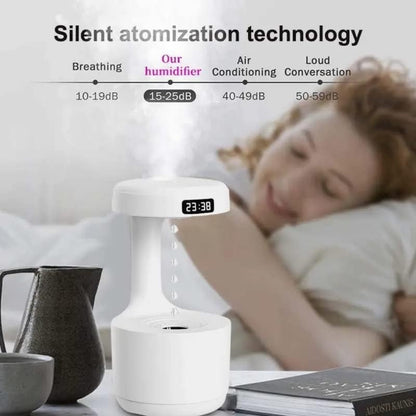 LED Digital Clock Aroma Diffuser/Cool Mist Humidifier | Essential Oil Diffuser with Water Drop Effect