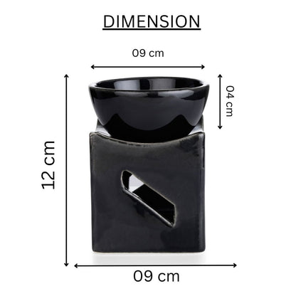 Black Ceramic Aroma Oil Burner & Tealight Holder