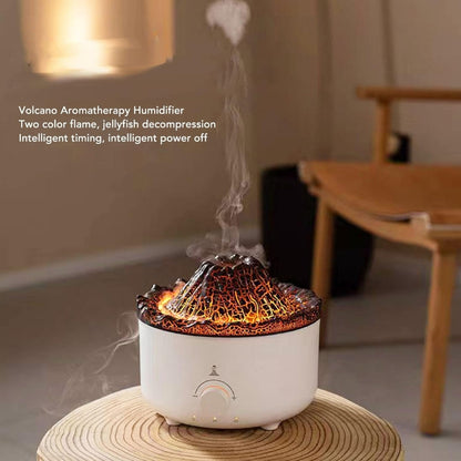 Volcano Flame Aroma Diffuser & Cool Mist Humidifier | Essential Oil Diffuser with LED Lava Effect