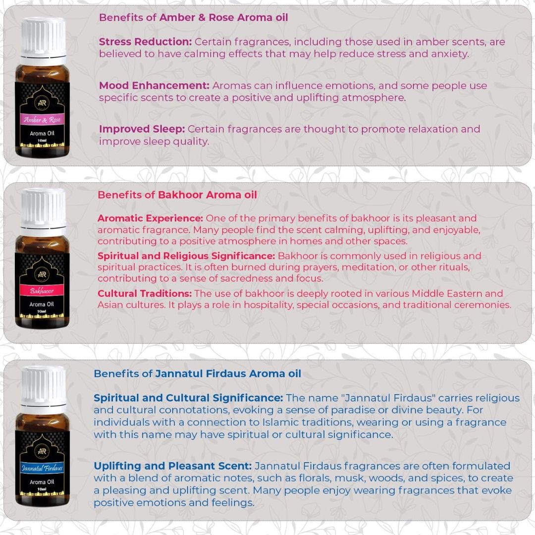 Premium Attar Aroma Oil Set of 6 – Essential Oils for Diffuser