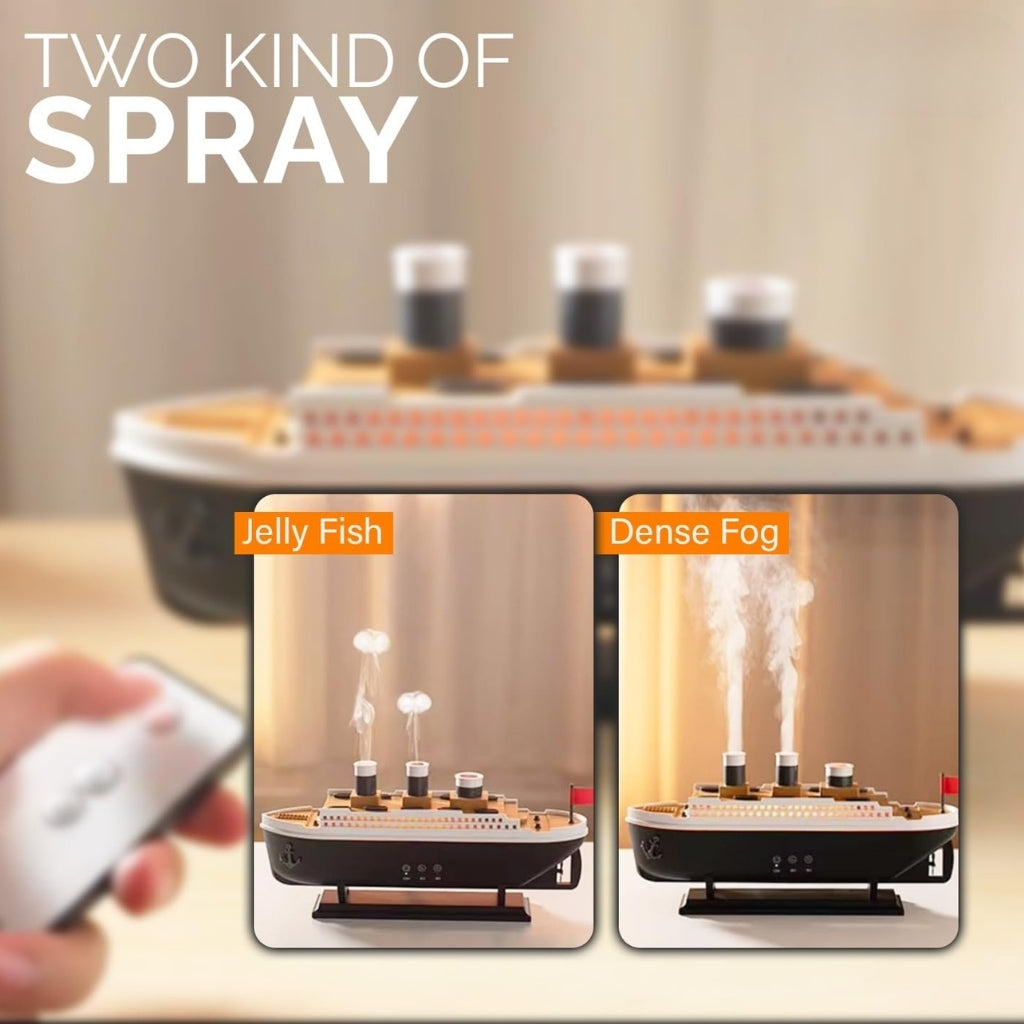 Titanic Ship Aroma Diffuser/Cool Mist Humidifier | LED Essential Oil Diffuser for Home & Office