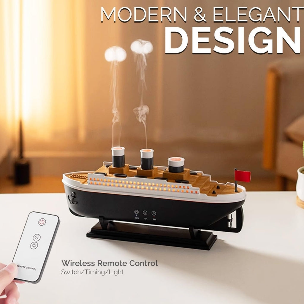 Titanic Ship Aroma Diffuser/Cool Mist Humidifier | LED Essential Oil Diffuser for Home & Office