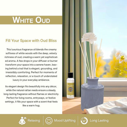 White Oud Reed Diffuser Set – Premium Home Fragrance