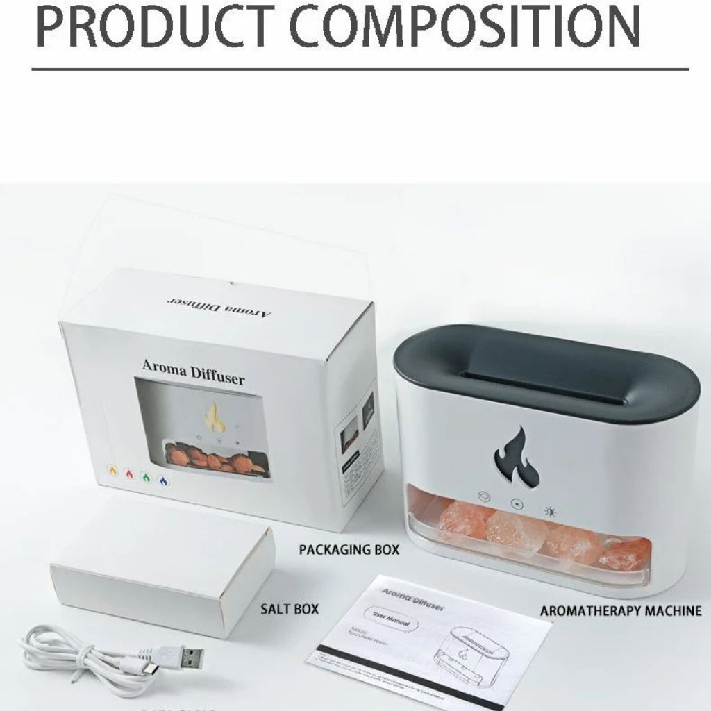 Real Flame Effect Aroma Diffuser & Cool Mist Humidifier