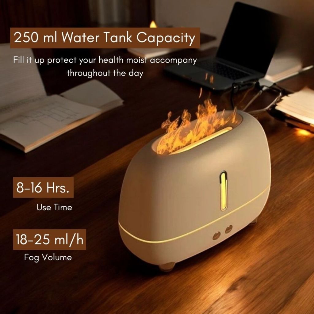 Modern Flame Effect Aroma Diffuser & Cool Mist Humidifier