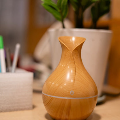 Wood Grain Vase Aroma Diffuser & Ultrasonic Humidifier