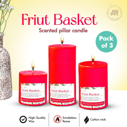 White Jasmine Scented Pillar Candle – Set of 3