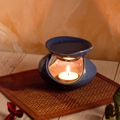 Ceramic Aroma Diffuser & Essential Oil Burner – Teal Green