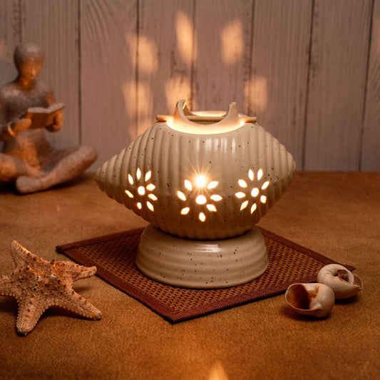 Shell Shaped Ceramic Electric Aroma Diffuser with Oils