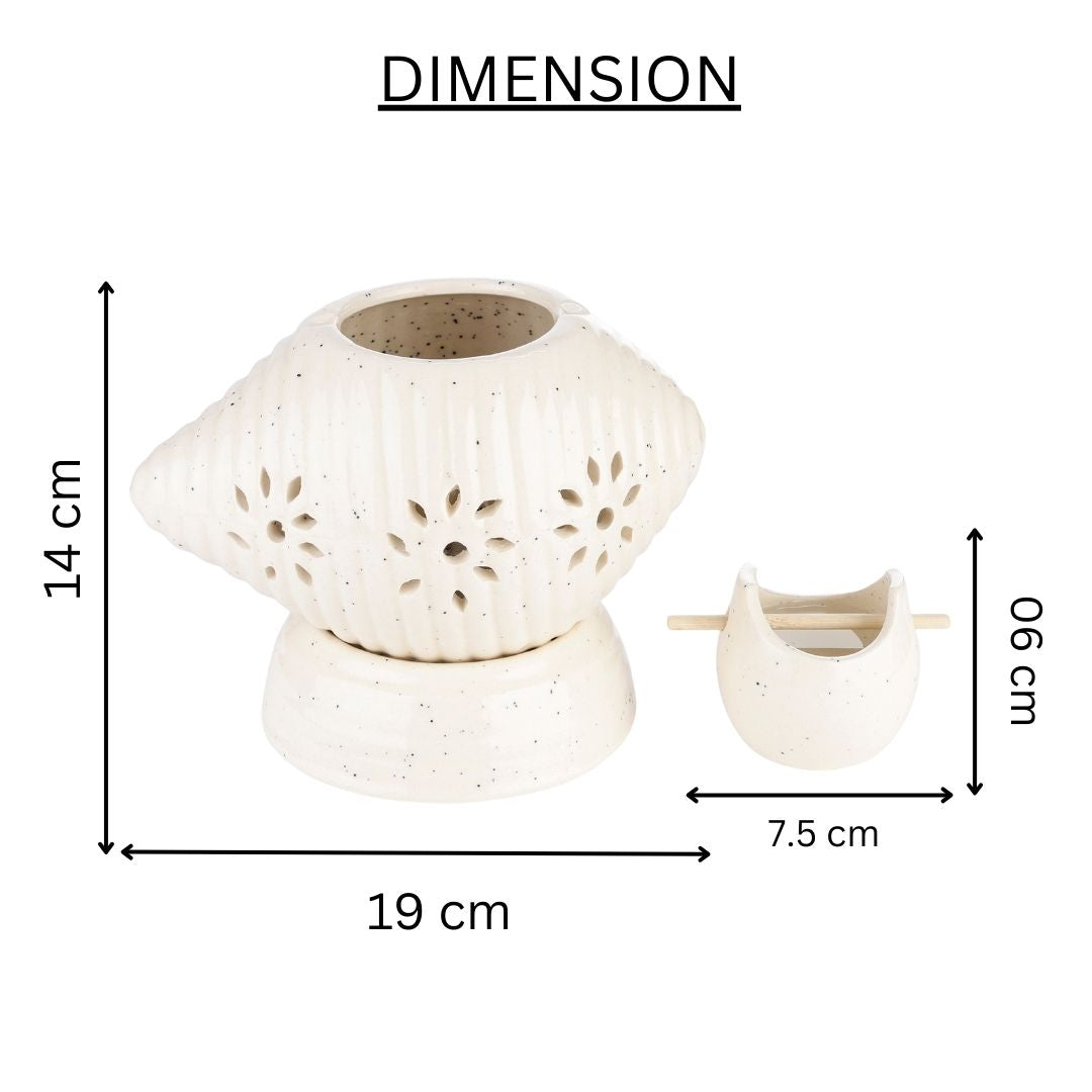 Shell Shaped Ceramic Electric Aroma Diffuser with Oils