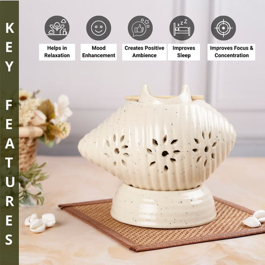 Shell Shaped Ceramic Electric Aroma Diffuser with Oils