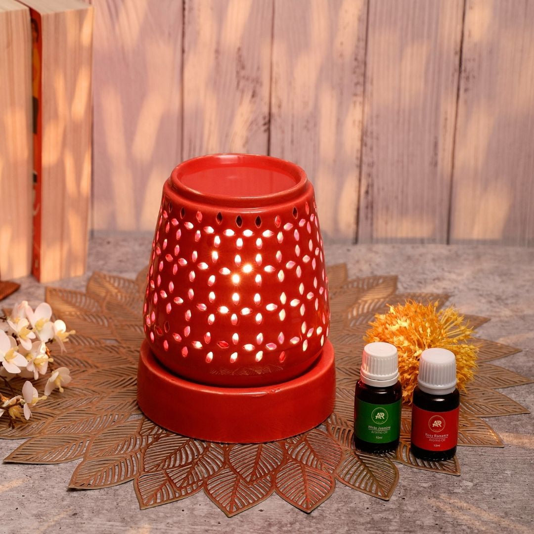 Red Ceramic Electric Aroma Diffuser with Oils