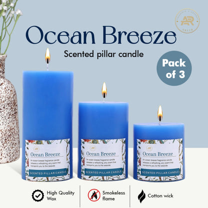 White Jasmine Scented Pillar Candle – Set of 3