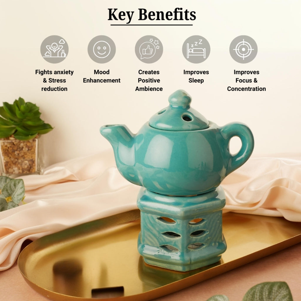 Ceramic Teapot Aroma Diffuser & Essential Oil Burner