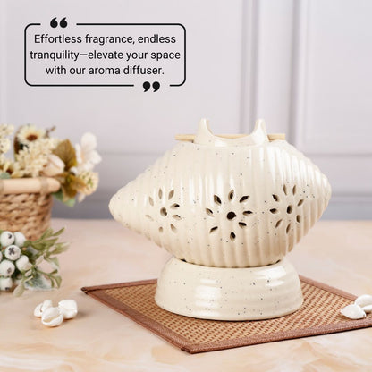 Shell Shaped Ceramic Electric Aroma Diffuser with Oils