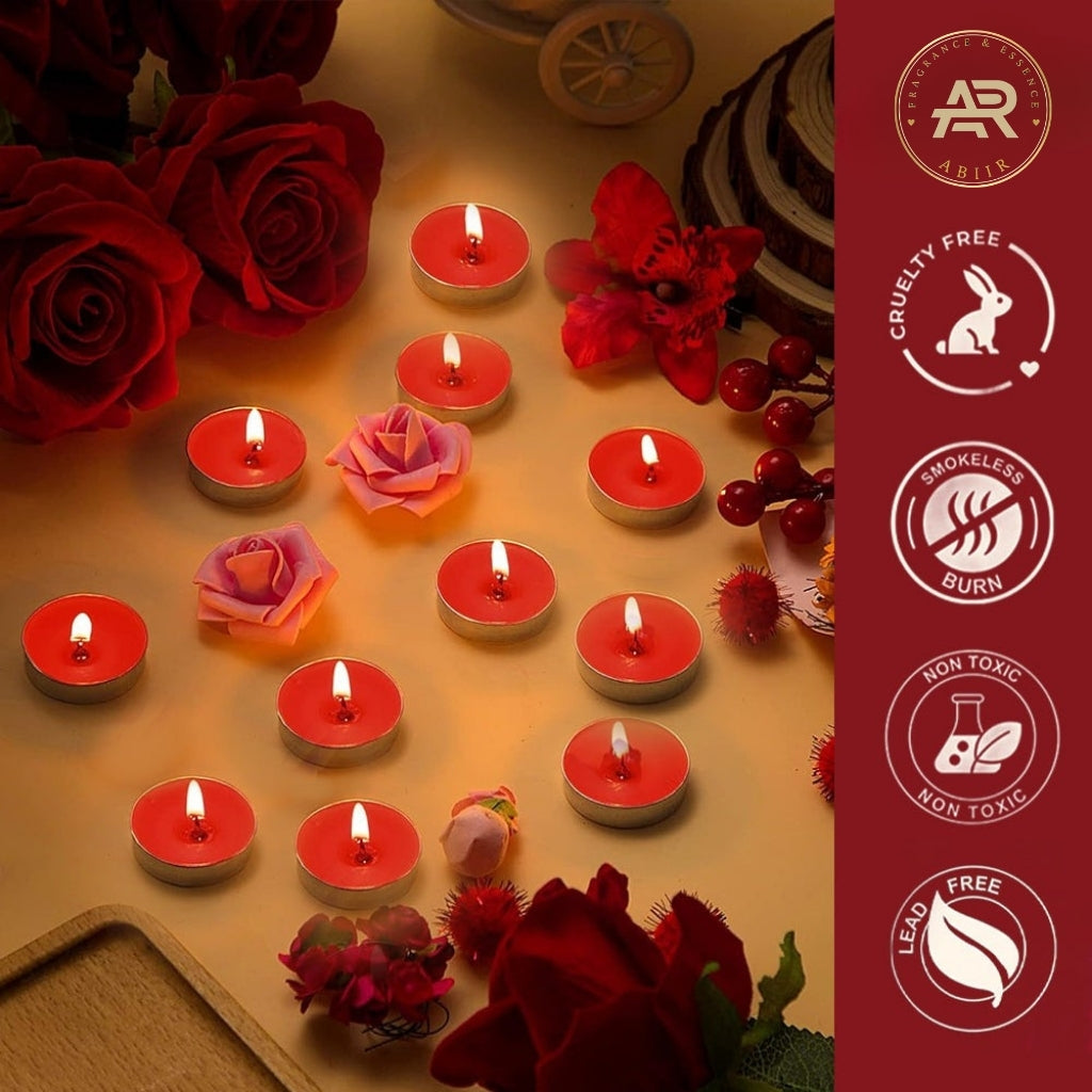 Romantic Rose Tealight Candles – Pack of 10