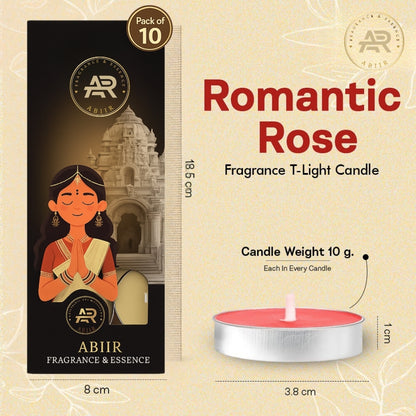Romantic Rose Tealight Candles – Pack of 10