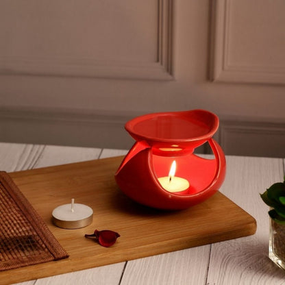 Ceramic Aroma Diffuser & Essential Oil Burner – Teal Green