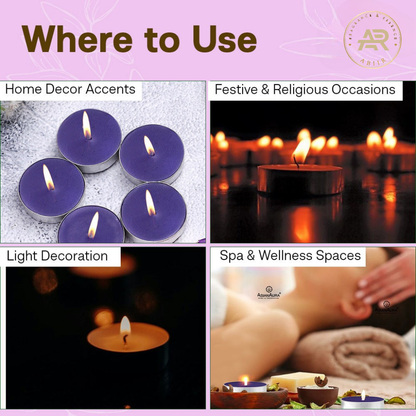 English Lavender Tealight Candles – Pack of 10
