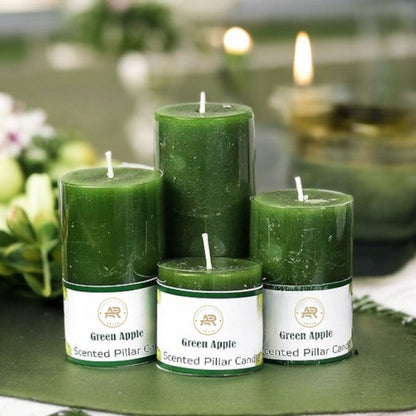 Fresh Lime Scented Pillar Candle – Set of 4