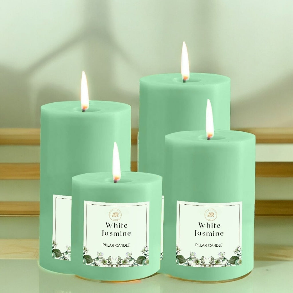 Fresh Lime Scented Pillar Candle – Set of 4