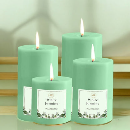 Fresh Lime Scented Pillar Candle – Set of 4