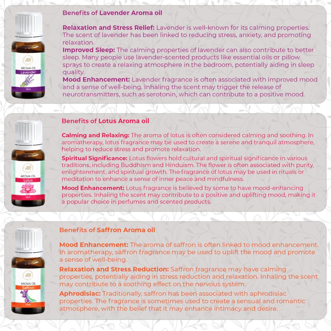 Premium Aroma Oil Set of 6 – Essential Oils for Diffuser