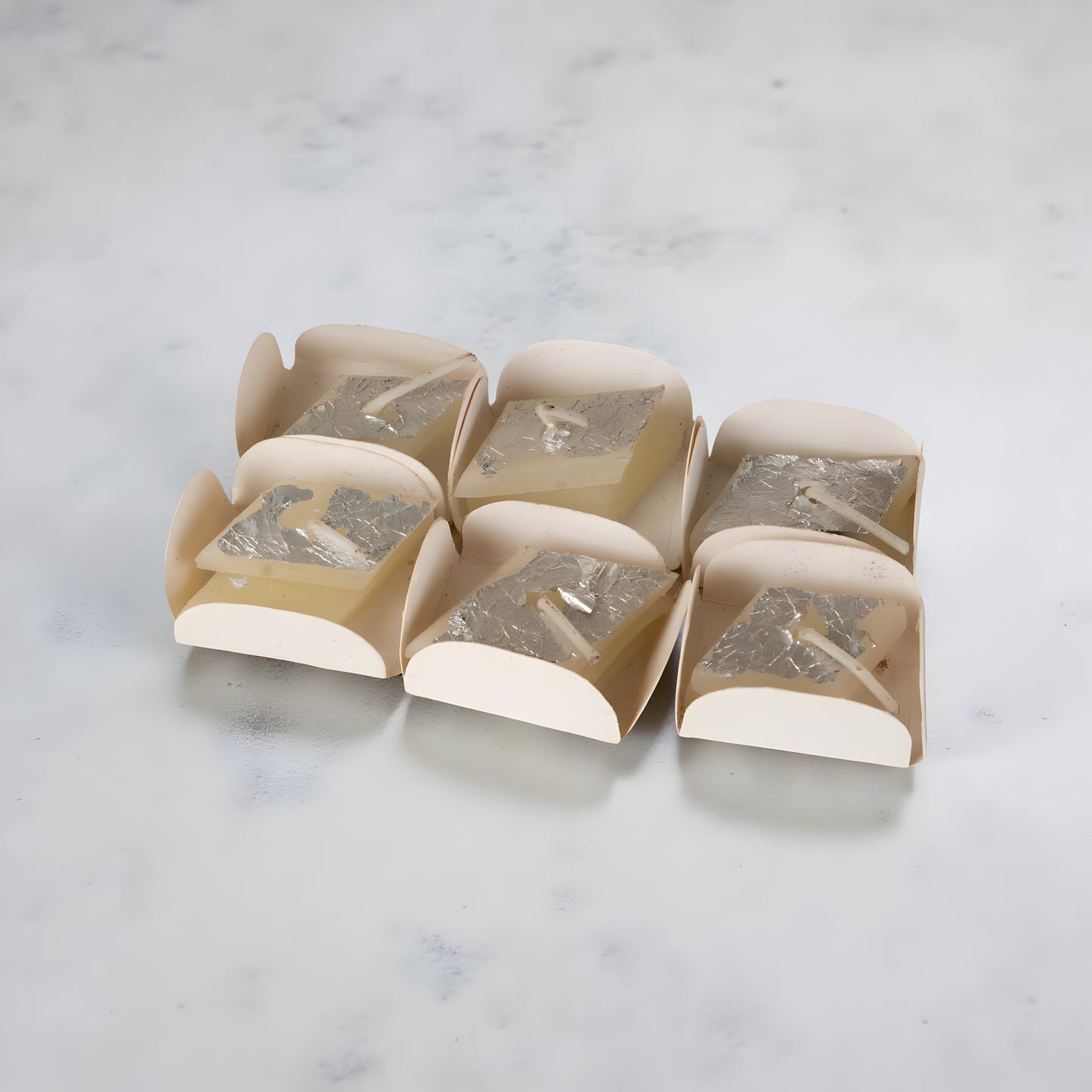 Silver Varak Soy Wax Candles – Pack of 6
