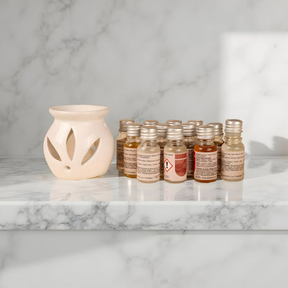 Ceramic Aroma Diffuser with 12 Fragrance Oils