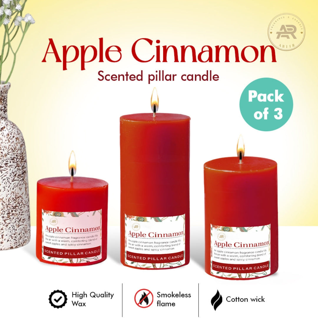 White Jasmine Scented Pillar Candle – Set of 3