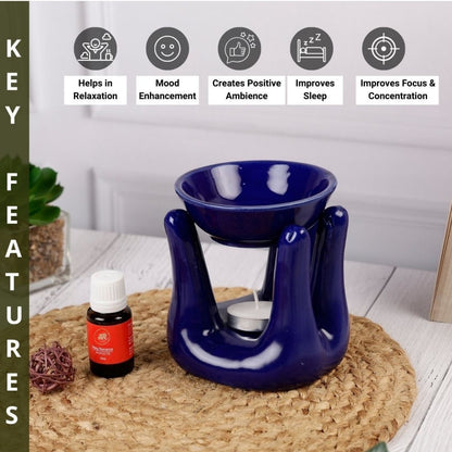 Ceramic Hand-Shaped Aroma Diffuser with Candle Holder