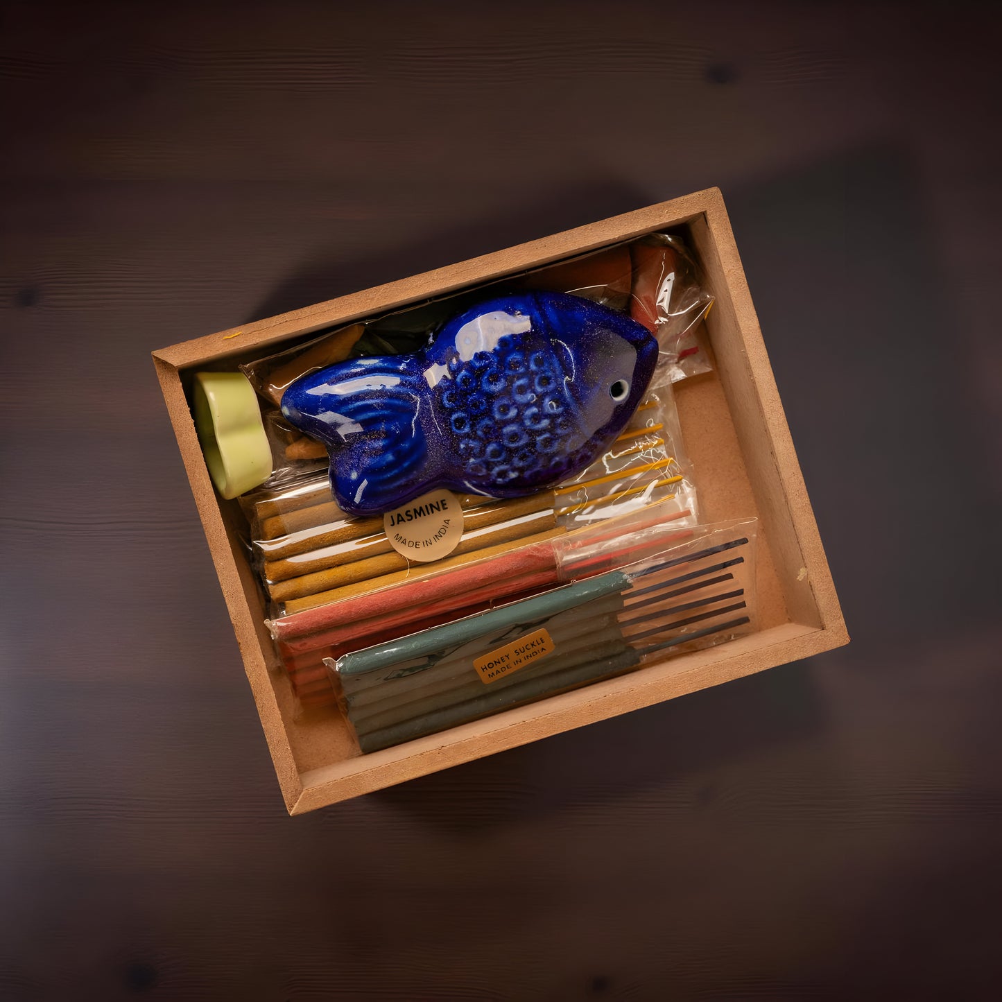 Handmade Incense Gift Set with Ceramic Holder – Sticks & Cones