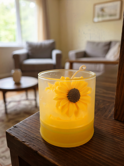 Sunflower Glass Jar Scented Candle